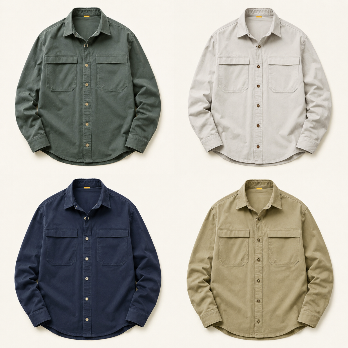 Olive Green Casual Overshirt