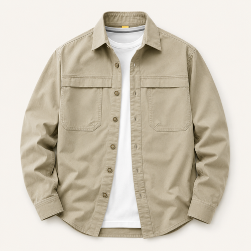 Olive Green Casual Overshirt