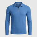 Men’s Ribbed Half-Zip Long Sleeve Polo