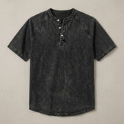 Washed Black Henley T-Shirt