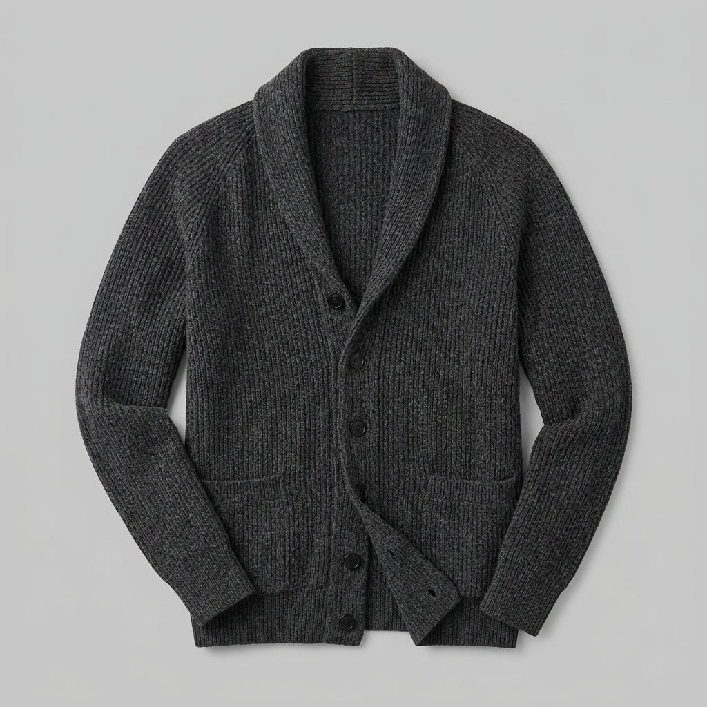 Charcoal Shawl Collar Cardigan