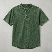 Washed Black Henley T-Shirt