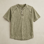 Washed Black Henley T-Shirt