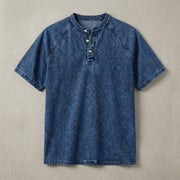 Washed Black Henley T-Shirt