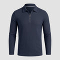 Men’s Ribbed Half-Zip Long Sleeve Polo