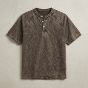 Washed Black Henley T-Shirt