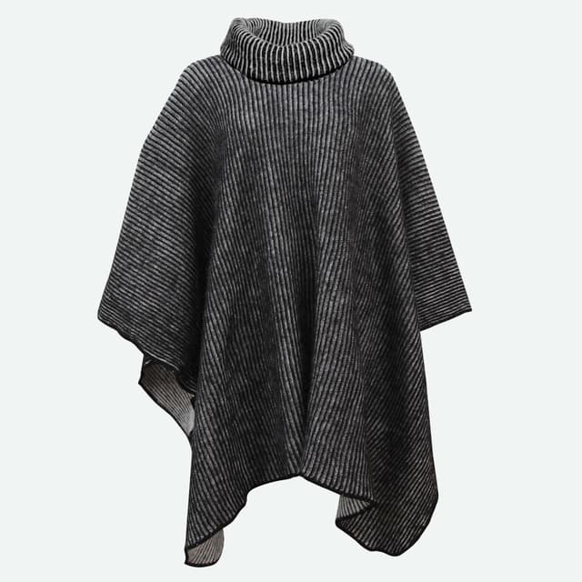 Women’s Oversized Turtleneck Knit Poncho