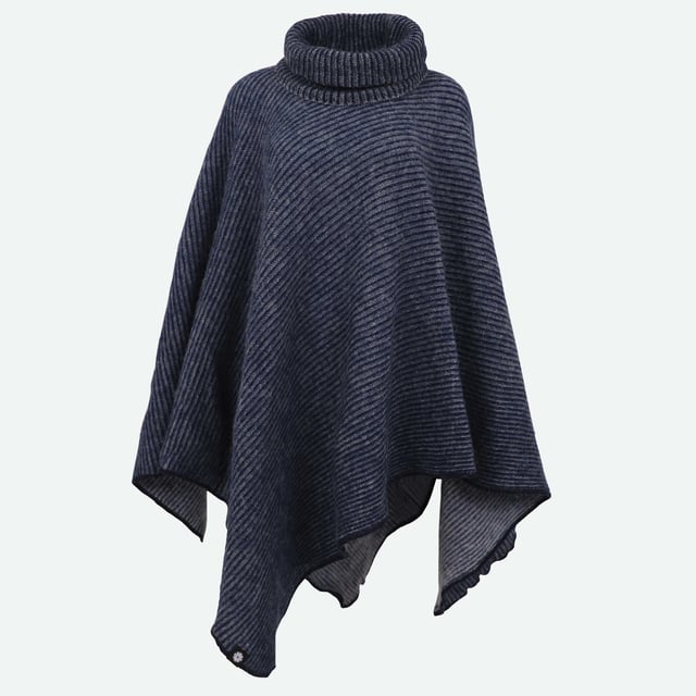 Women’s Oversized Turtleneck Knit Poncho