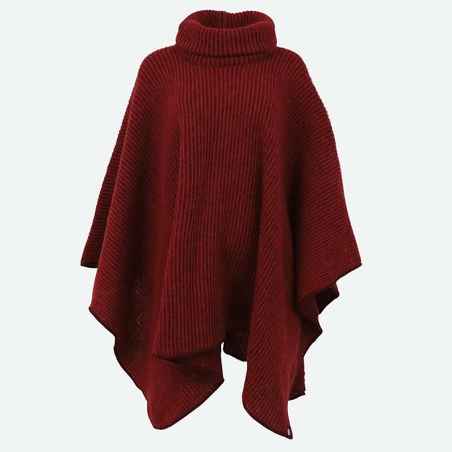 Women’s Oversized Turtleneck Knit Poncho