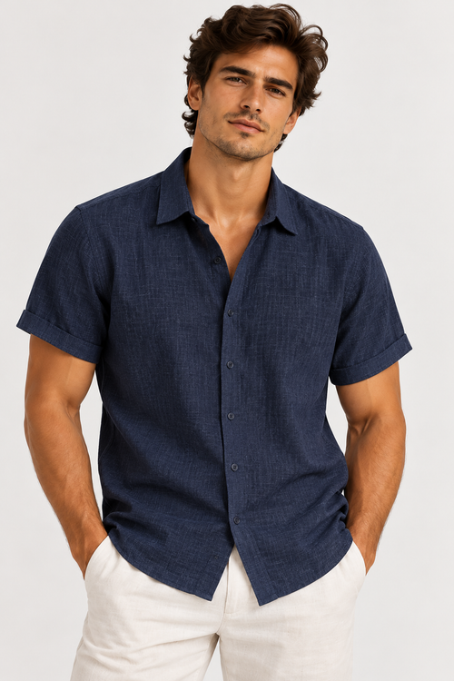 Classic Linen Short-Sleeve Shirt