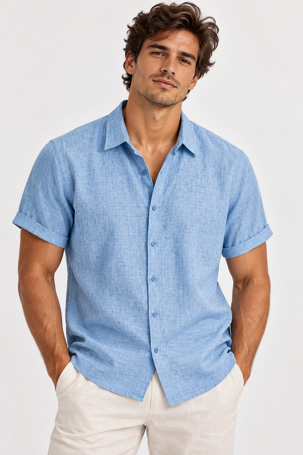 Classic Linen Short-Sleeve Shirt