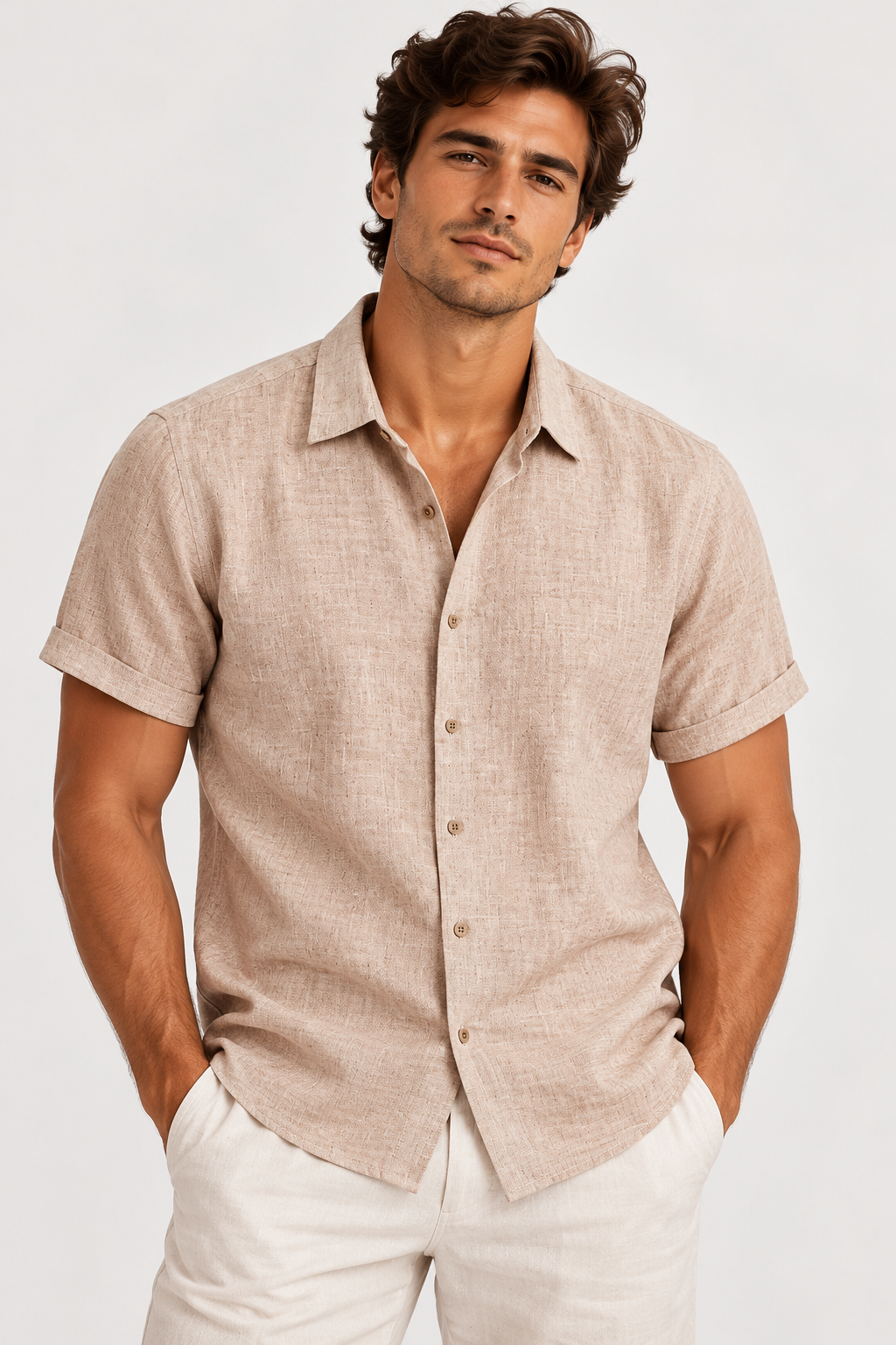 Classic Linen Short-Sleeve Shirt