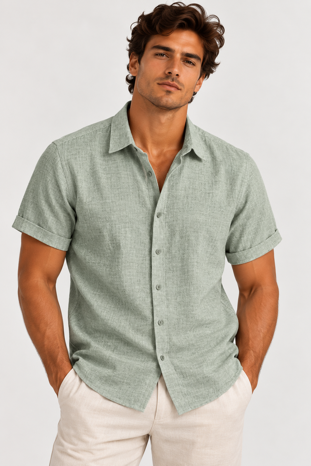 Classic Linen Short-Sleeve Shirt