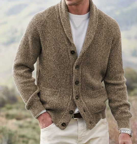 Charcoal Shawl Collar Cardigan