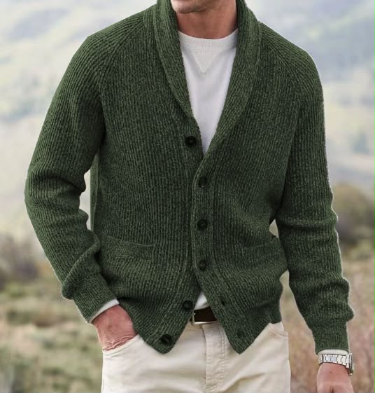 Charcoal Shawl Collar Cardigan